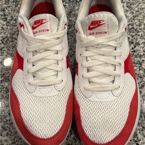 Nike Men's Red and White Air System Sneakers